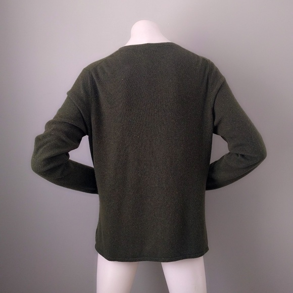 Magaschoni Moss Green Cashmere V Neck Cardigan XL - Picture 4 of 5